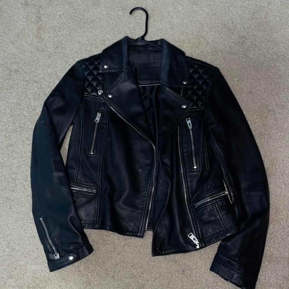 All saints cargo leather jacket
